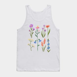 Flowers Chalk Hand drawn Tank Top